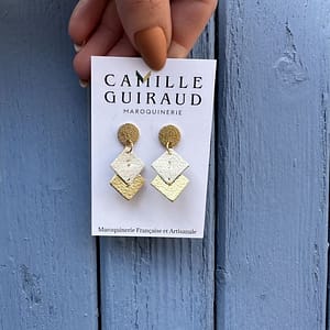 Boucles rondes blanc dore