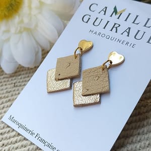 Boucles coeur nude et dore