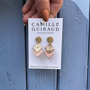 Boucles rondes rose metallise et pastel