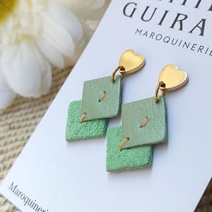 Boucles coeur vert d'eau